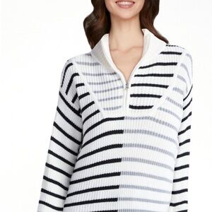 Striped Black and White Women's Sweater